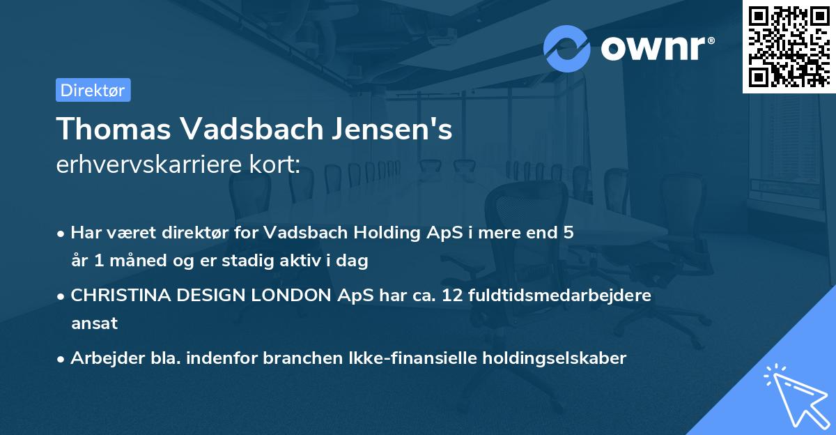 Thomas Vadsbach Jensen's erhvervskarriere kort