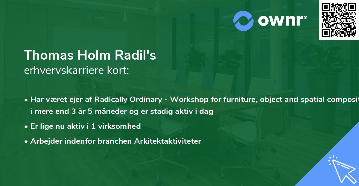 Thomas Holm Radil's erhvervskarriere kort