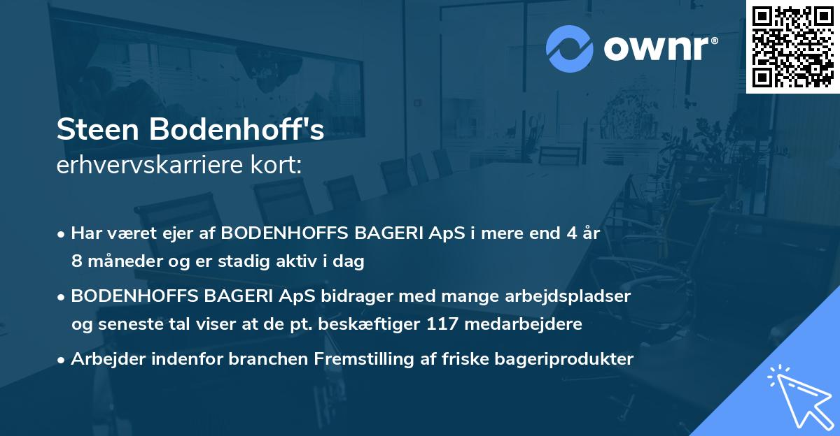 Steen Bodenhoff's erhvervskarriere kort