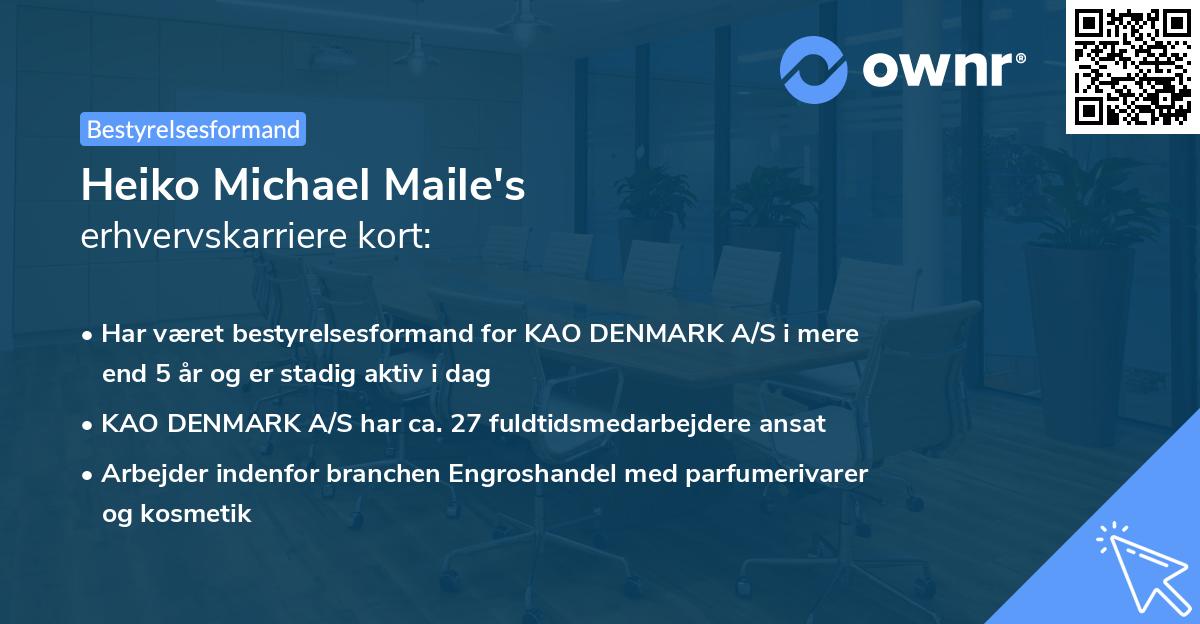 Heiko Michael Maile's erhvervskarriere kort