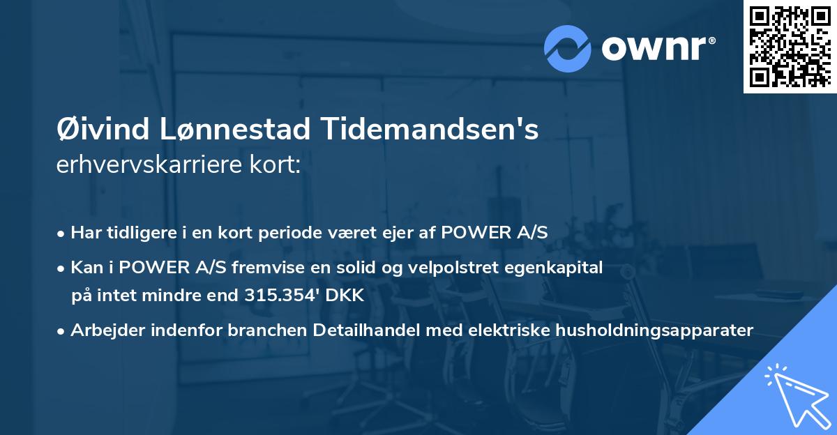 Øivind Lønnestad Tidemandsen's erhvervskarriere kort