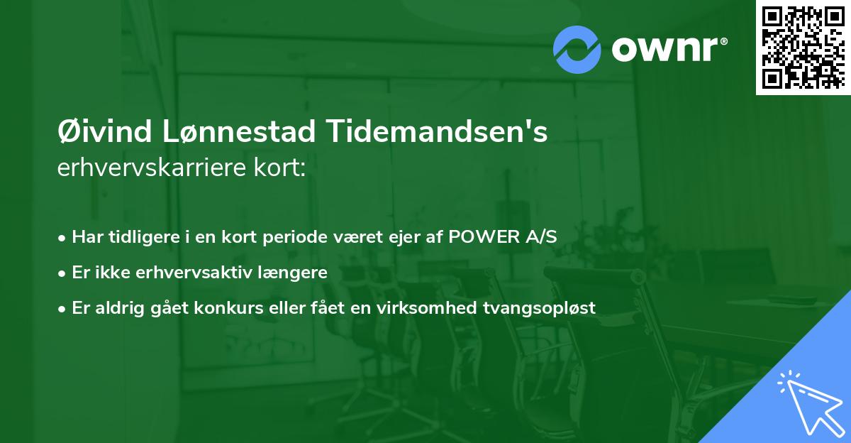 Øivind Lønnestad Tidemandsen's erhvervskarriere kort