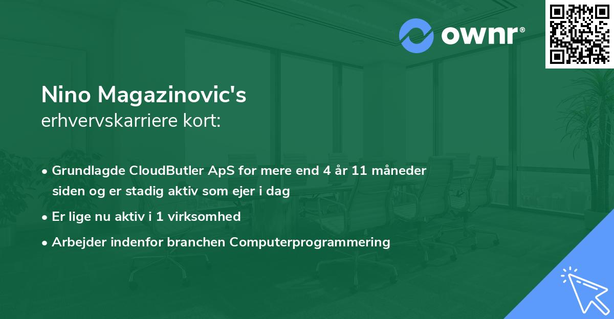 Nino Magazinovic's erhvervskarriere kort