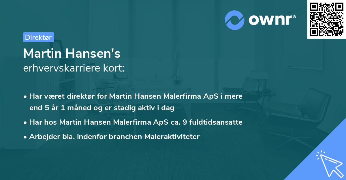 Martin Hansen's erhvervskarriere kort
