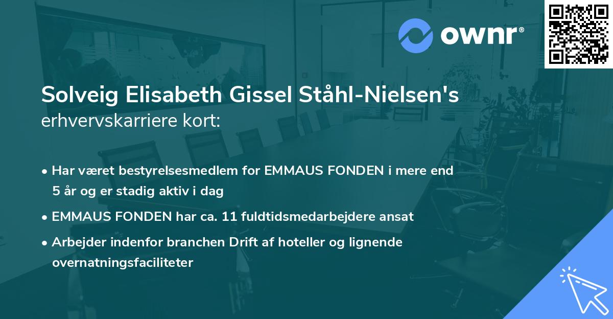 Solveig Elisabeth Gissel Ståhl-Nielsen's erhvervskarriere kort