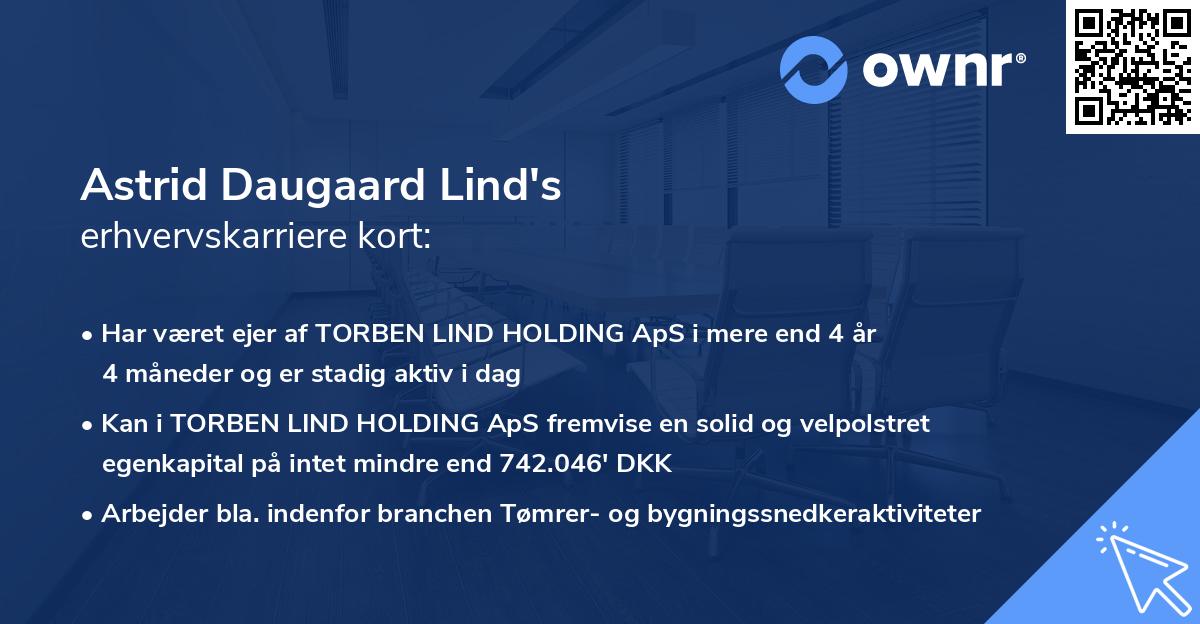 Astrid Daugaard Lind's erhvervskarriere kort