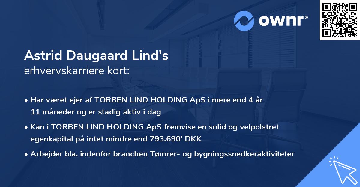Astrid Daugaard Lind's erhvervskarriere kort