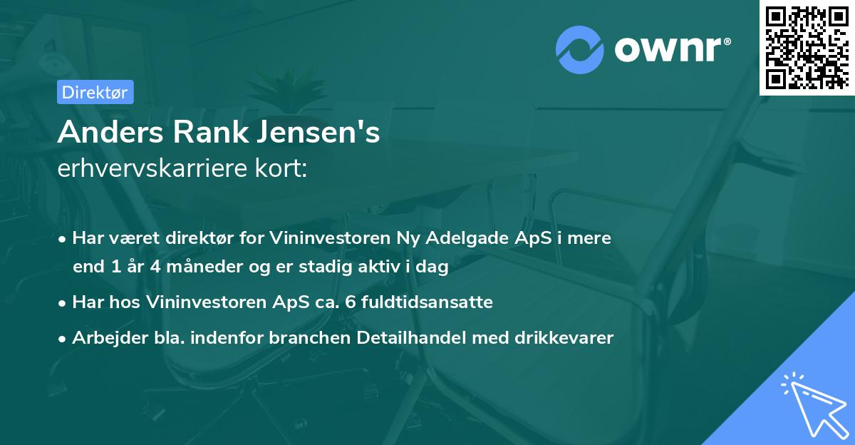 Anders Rank Jensen's erhvervskarriere kort