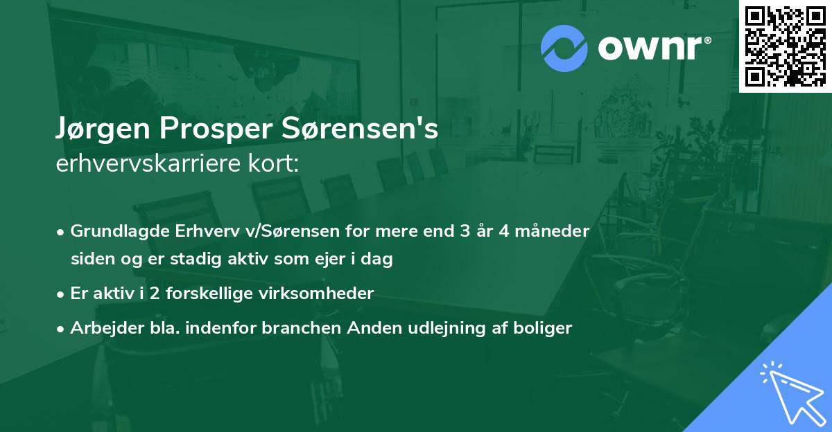 Jørgen Prosper Sørensen's erhvervskarriere kort