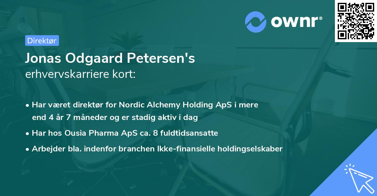 Jonas Odgaard Petersen's erhvervskarriere kort