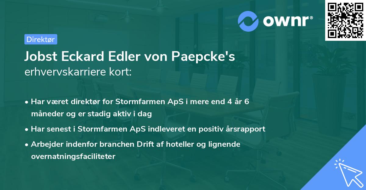Jobst Eckard Edler von Paepcke's erhvervskarriere kort