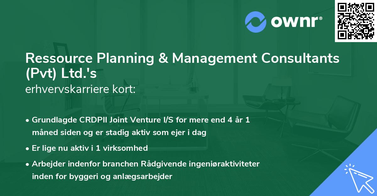 Ressource Planning & Management Consultants (Pvt) Ltd.'s erhvervskarriere kort