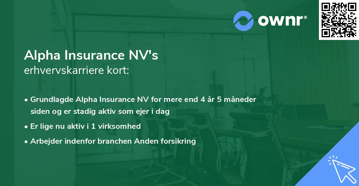 Alpha Insurance NV's erhvervskarriere kort