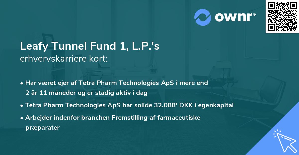 Leafy Tunnel Fund 1, L.P.'s erhvervskarriere kort