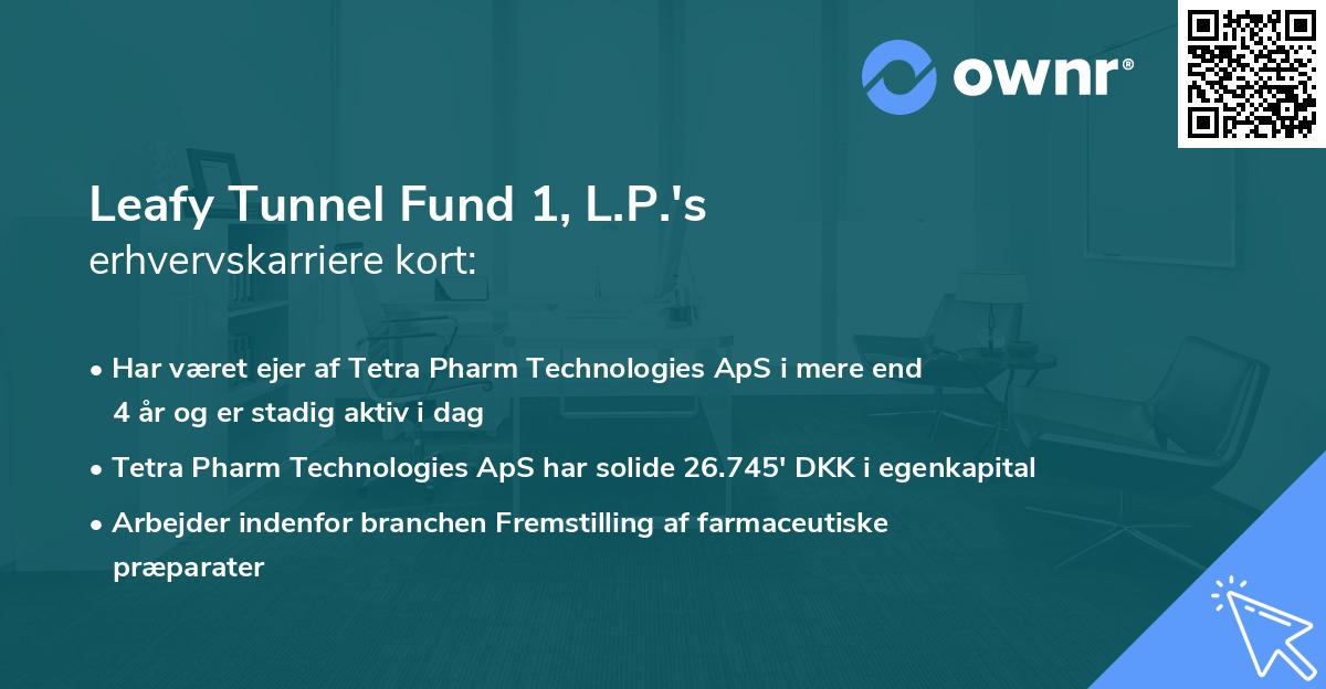 Leafy Tunnel Fund 1, L.P.'s erhvervskarriere kort
