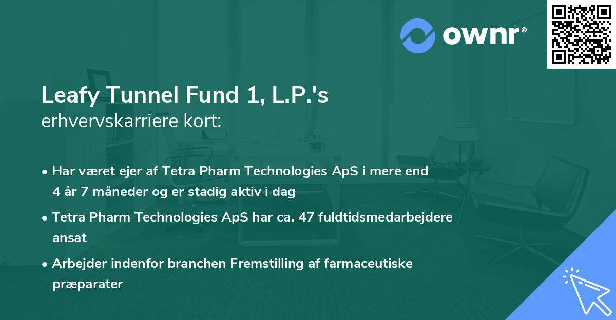 Leafy Tunnel Fund 1, L.P.'s erhvervskarriere kort