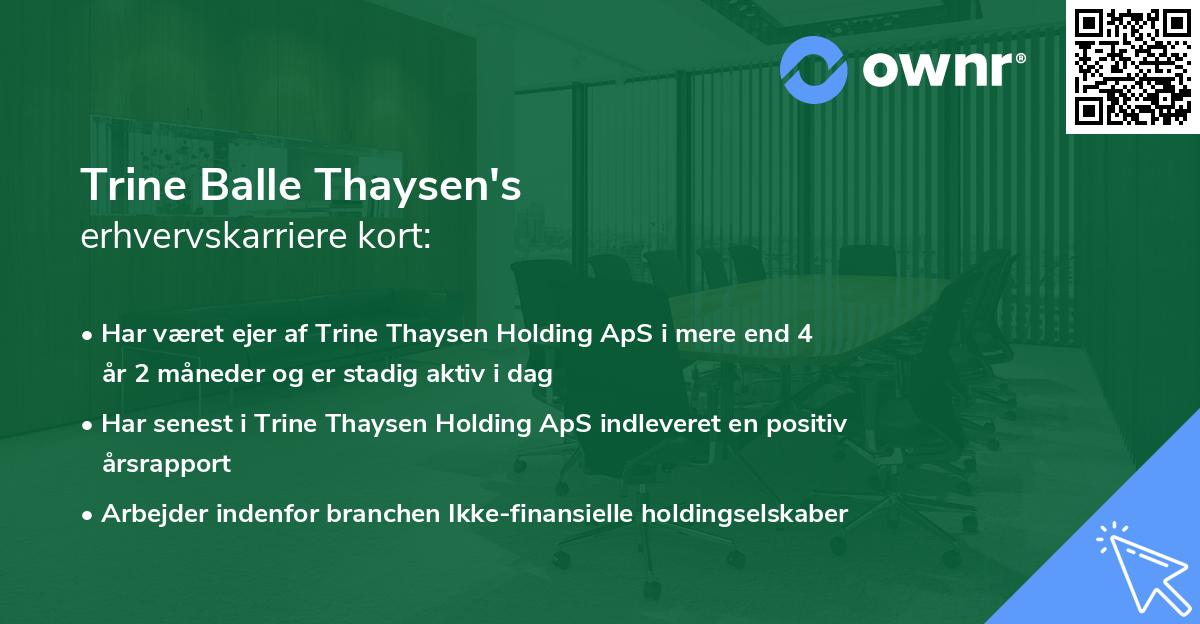 Trine Balle Thaysen's erhvervskarriere kort