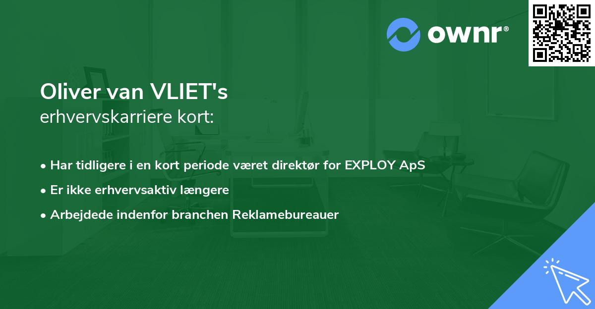 Oliver van VLIET's erhvervskarriere kort
