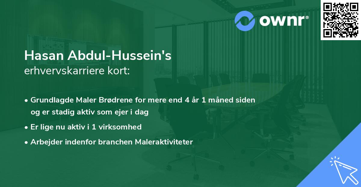 Hasan Abdul-Hussein's erhvervskarriere kort
