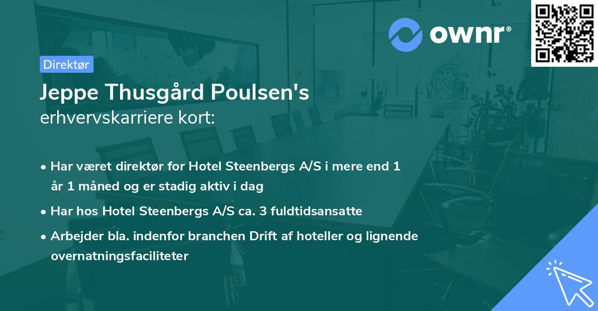 Jeppe Thusgård Poulsen's erhvervskarriere kort
