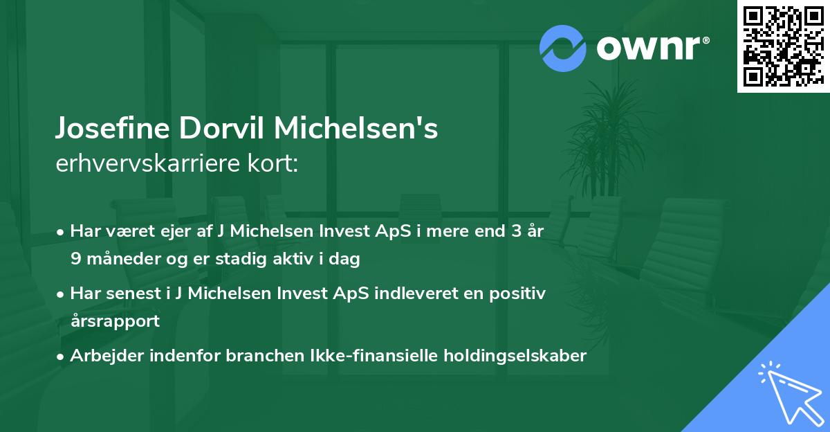 Josefine Dorvil Michelsen's erhvervskarriere kort