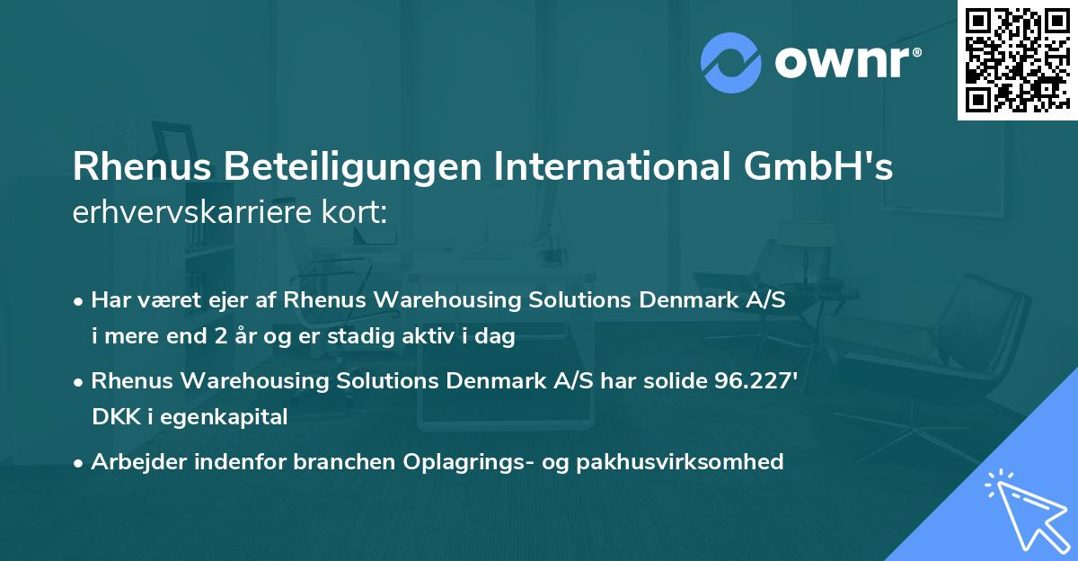 Rhenus Beteiligungen International GmbH's erhvervskarriere kort