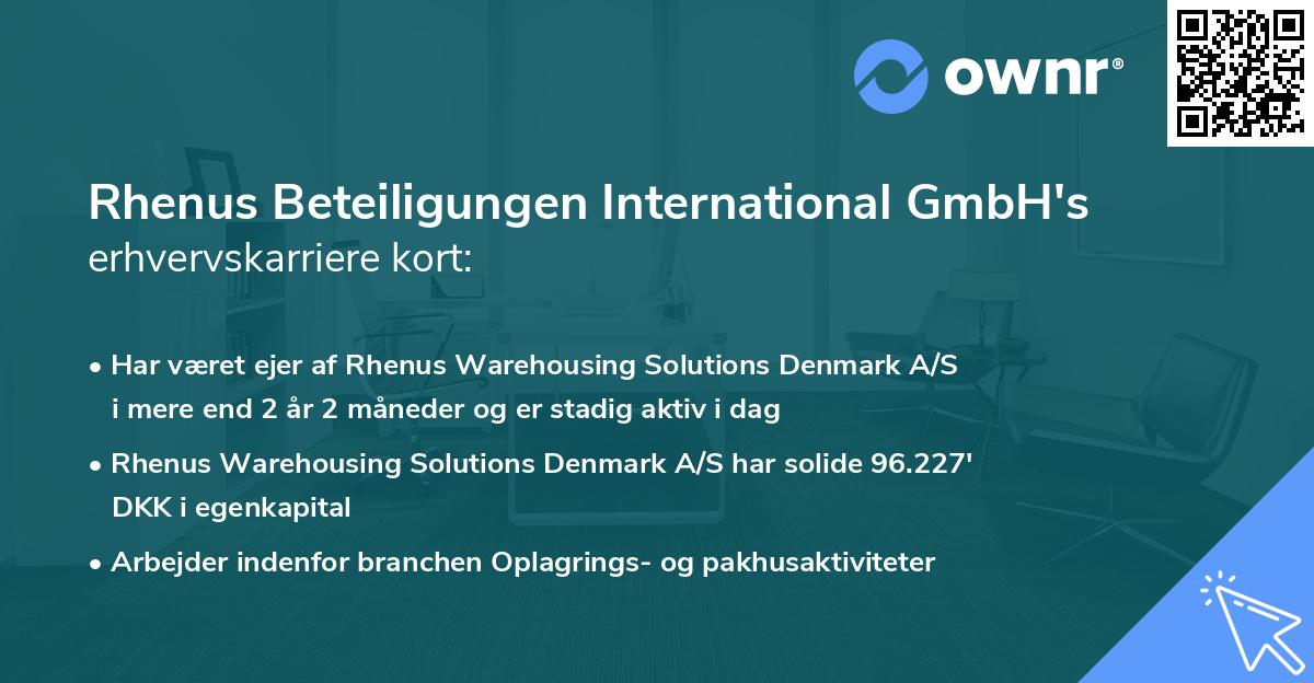 Rhenus Beteiligungen International GmbH's erhvervskarriere kort