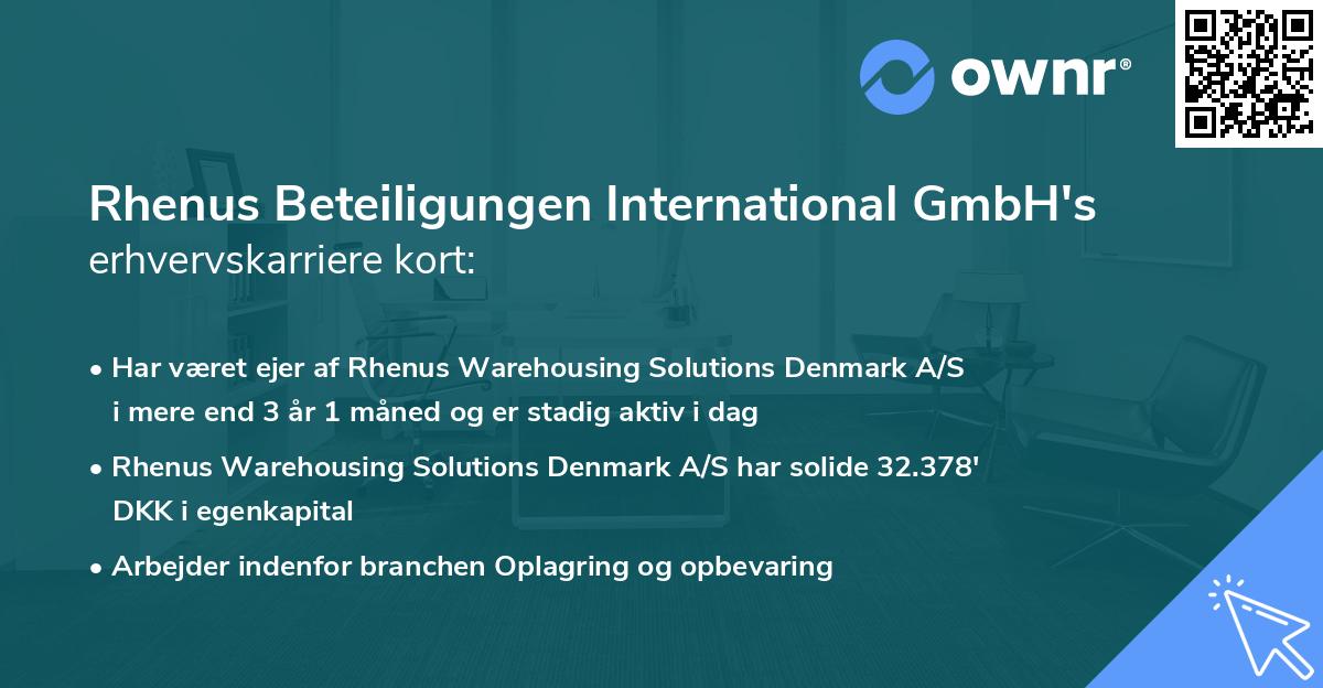 Rhenus Beteiligungen International GmbH's erhvervskarriere kort