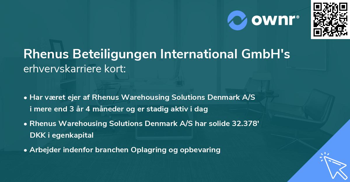Rhenus Beteiligungen International GmbH's erhvervskarriere kort