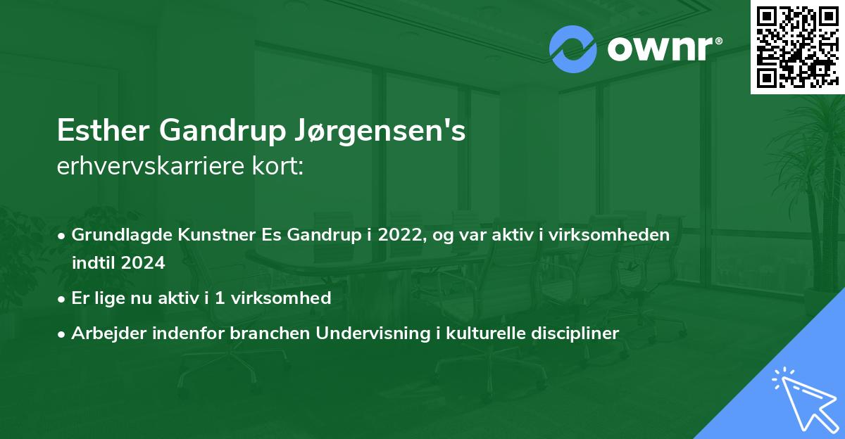 Esther Gandrup Jørgensen's erhvervskarriere kort