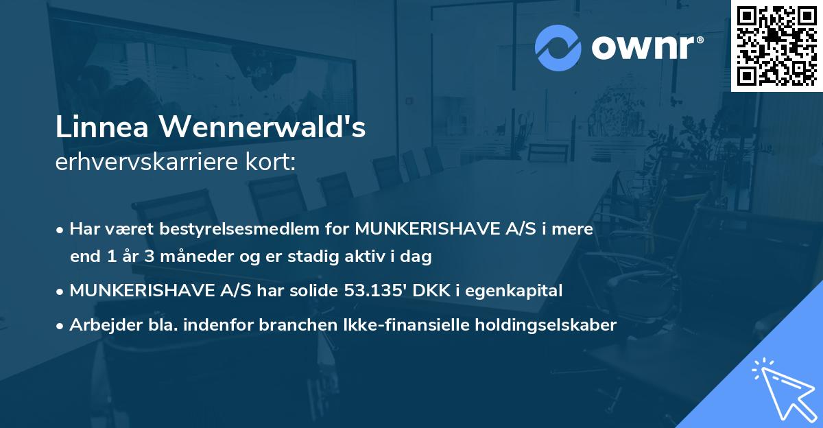 Linnea Wennerwald's erhvervskarriere kort