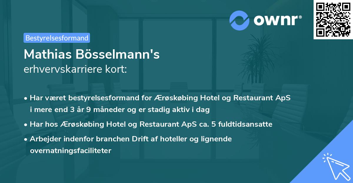 Mathias Bösselmann's erhvervskarriere kort