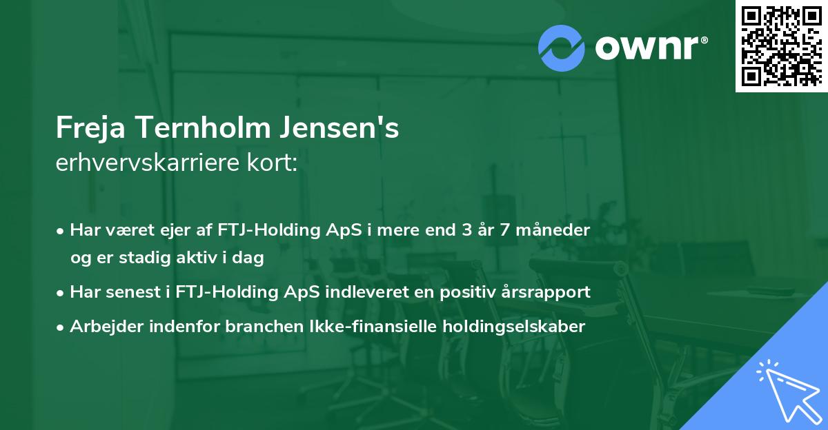 Freja Ternholm Jensen's erhvervskarriere kort
