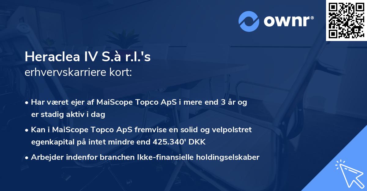 Heraclea IV S.à r.l.'s erhvervskarriere kort