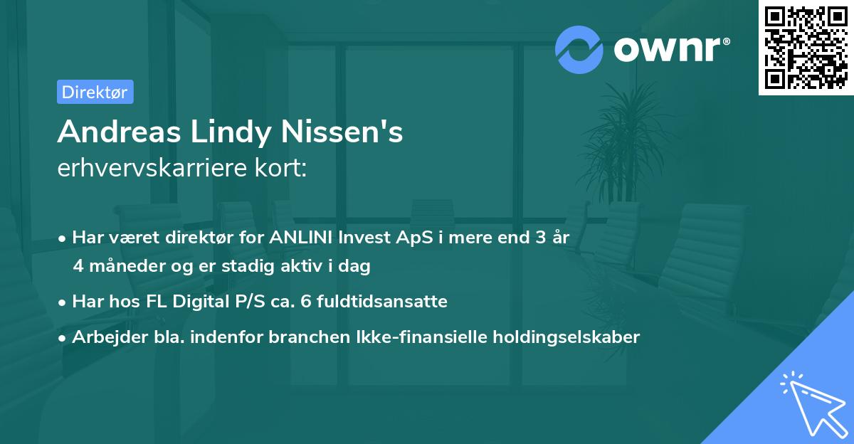 Andreas Lindy Nissen's erhvervskarriere kort