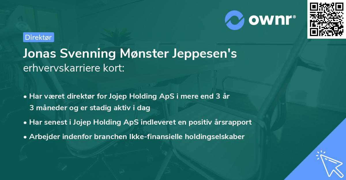 Jonas Svenning Mønster Jeppesen's erhvervskarriere kort