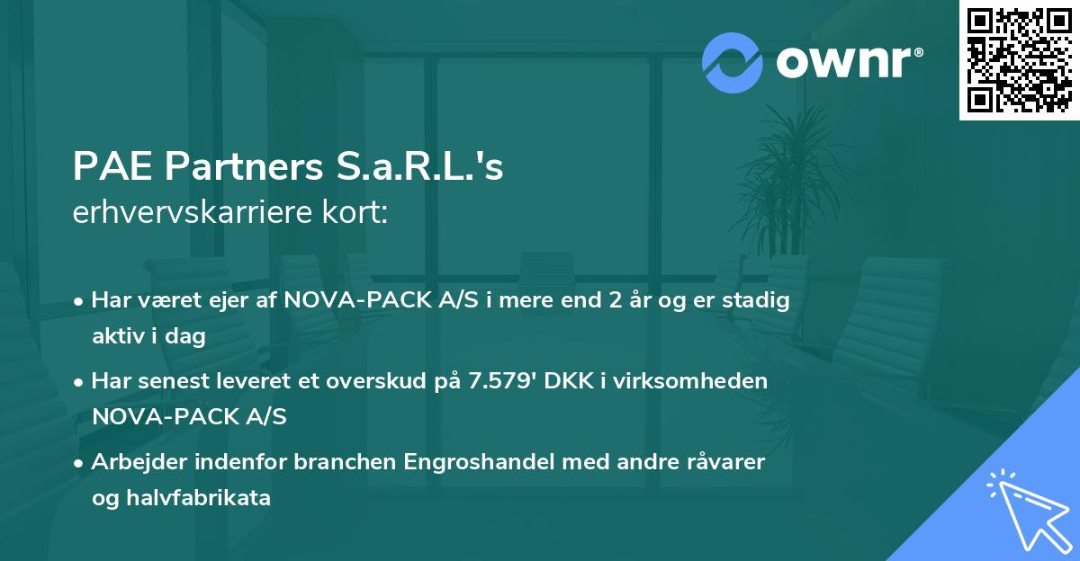PAE Partners S.a.R.L.'s erhvervskarriere kort