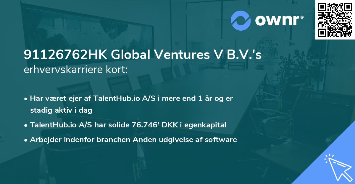 91126762HK Global Ventures V B.V.'s erhvervskarriere kort