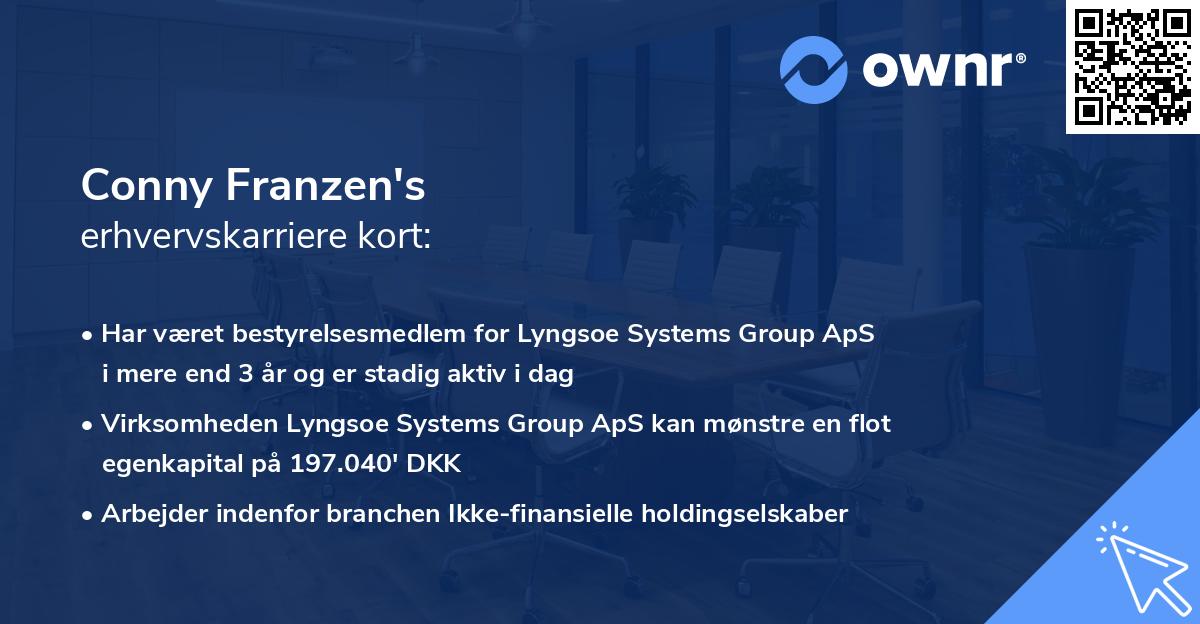 Conny Franzen's erhvervskarriere kort