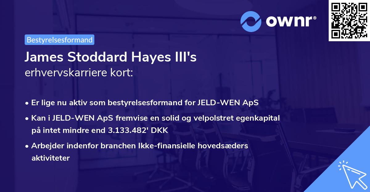 James Stoddard Hayes III's erhvervskarriere kort