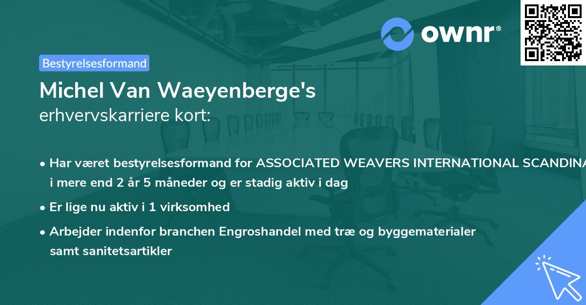 Michel Van Waeyenberge's erhvervskarriere kort