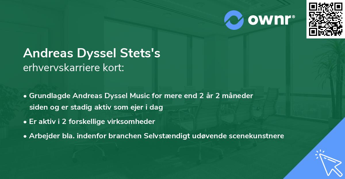 Andreas Dyssel Stets's erhvervskarriere kort