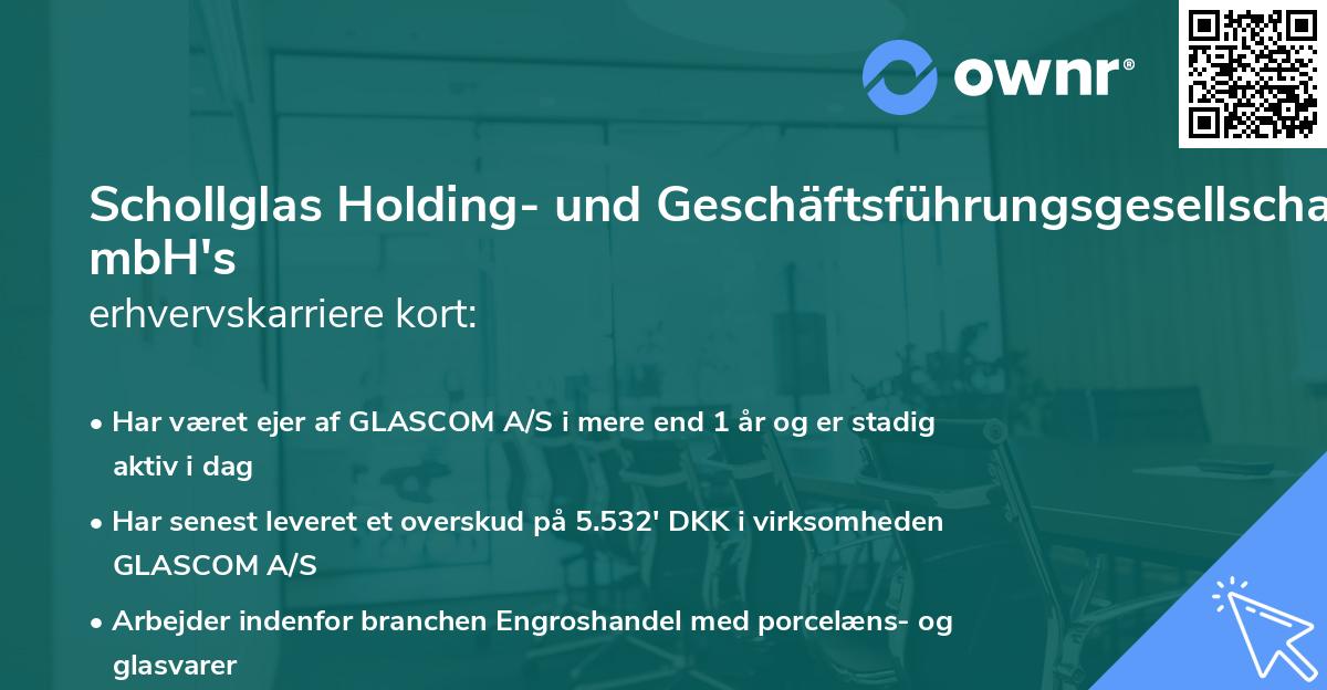 Schollglas Holding- und Geschäftsführungsgesellschaft mbH's erhvervskarriere kort