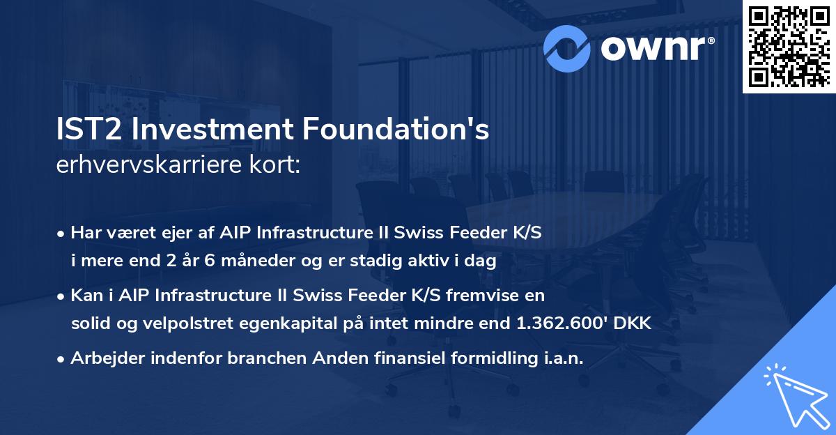 IST2 Investment Foundation's erhvervskarriere kort