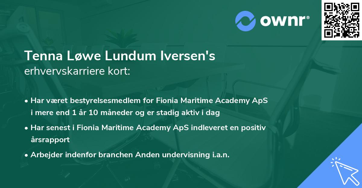 Tenna Løwe Lundum Iversen's erhvervskarriere kort