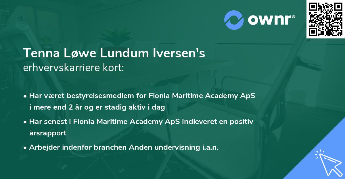 Tenna Løwe Lundum Iversen's erhvervskarriere kort