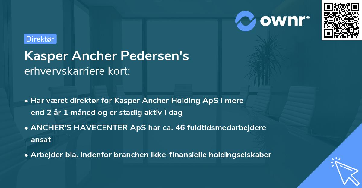 Kasper Ancher Pedersen's erhvervskarriere kort
