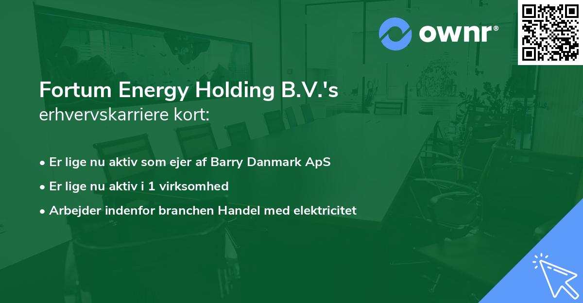 Fortum Energy Holding B.V.'s erhvervskarriere kort