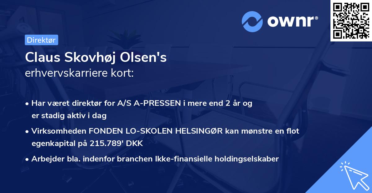 Claus Skovhøj Olsen's erhvervskarriere kort