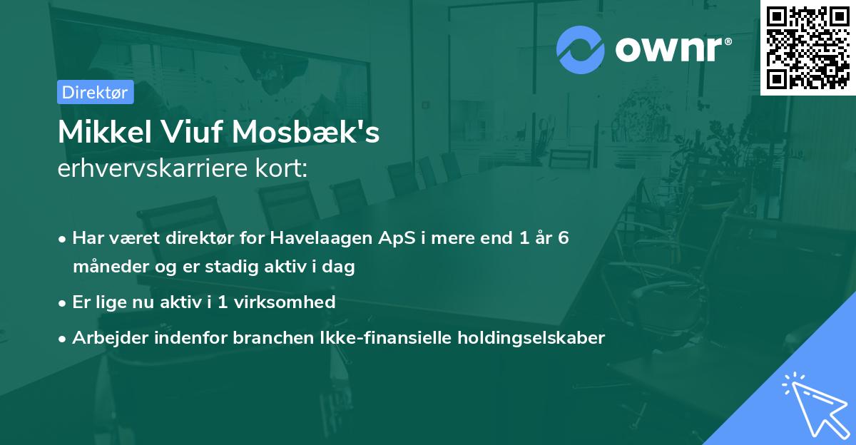 Mikkel Viuf Mosbæk's erhvervskarriere kort